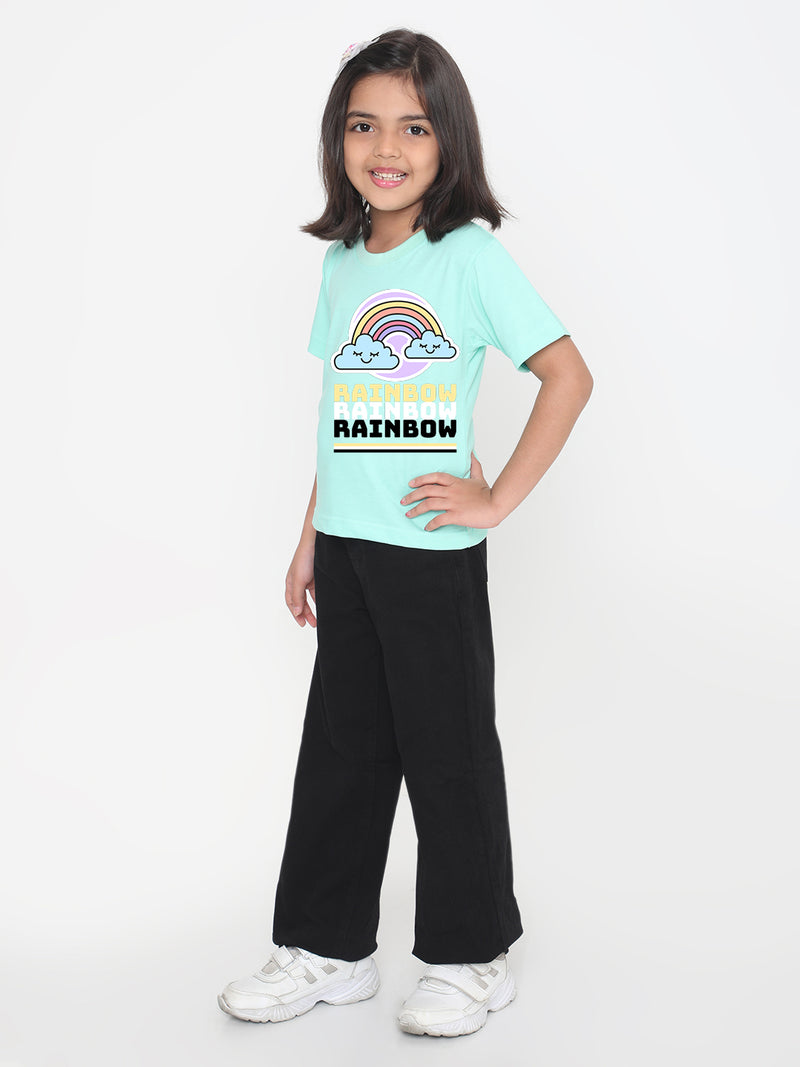 Rainbow Printed T-shirt for Kids Girls