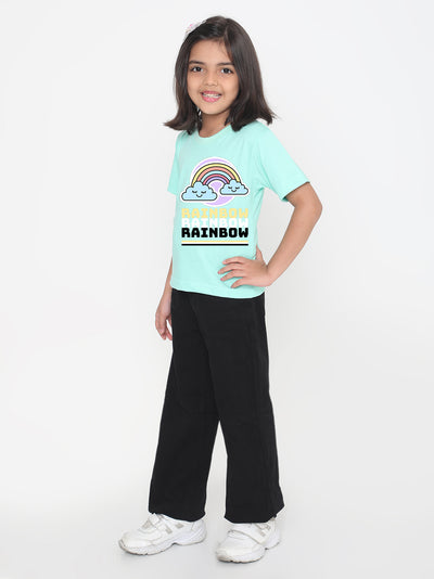 Rainbow Printed T-shirt for Kids Girls