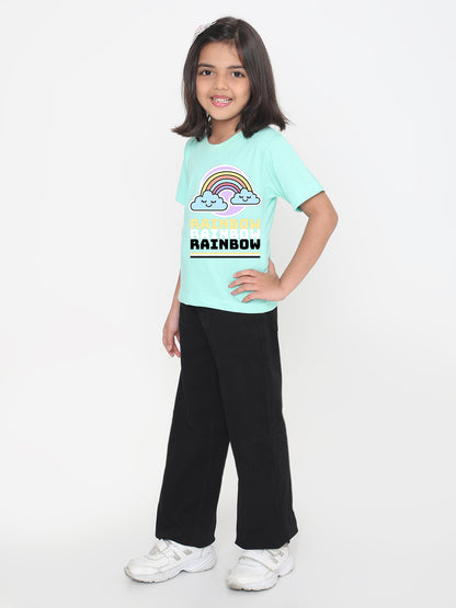 Rainbow Printed T-shirt for Kids Girls