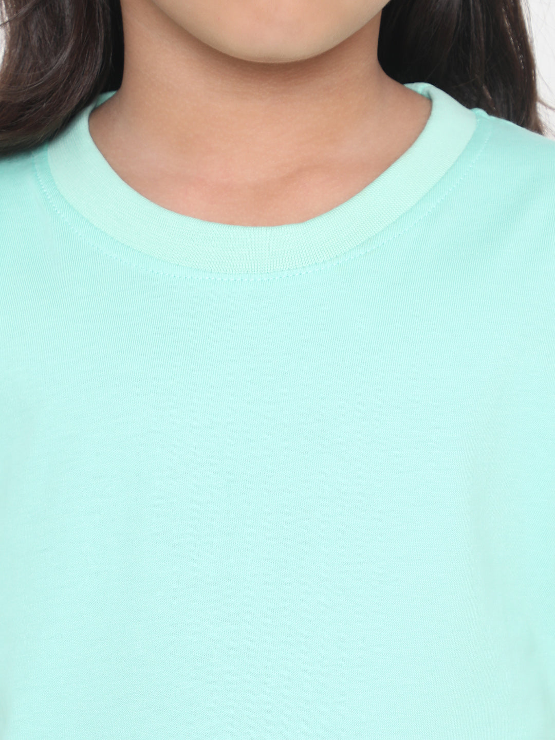 Kids Girls Pure Cotton Plain T-Shirt- Faltu.co