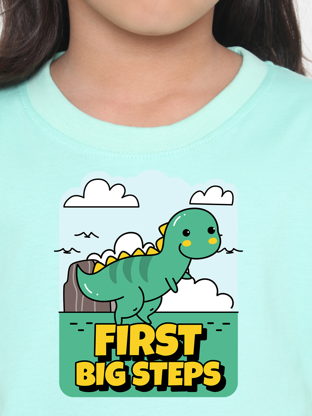 Kids Dinosaur First Big Steps T-shirt for Girls