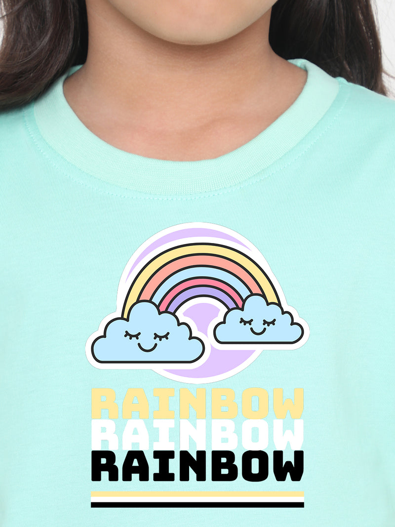 Rainbow Printed T-shirt for Kids Girls