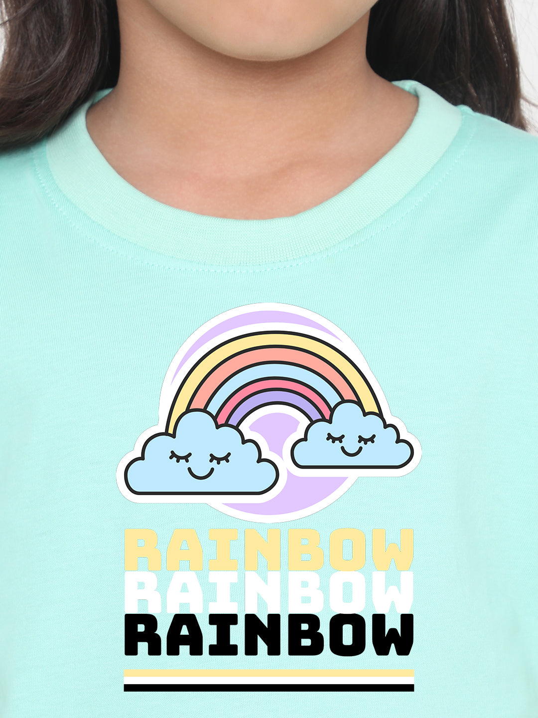 Rainbow Printed T-shirt for Kids Girls