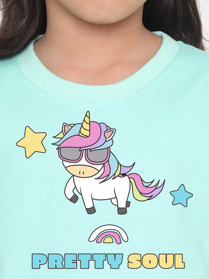 Kids Pretty Soul Unicorn T-shirt for Girls