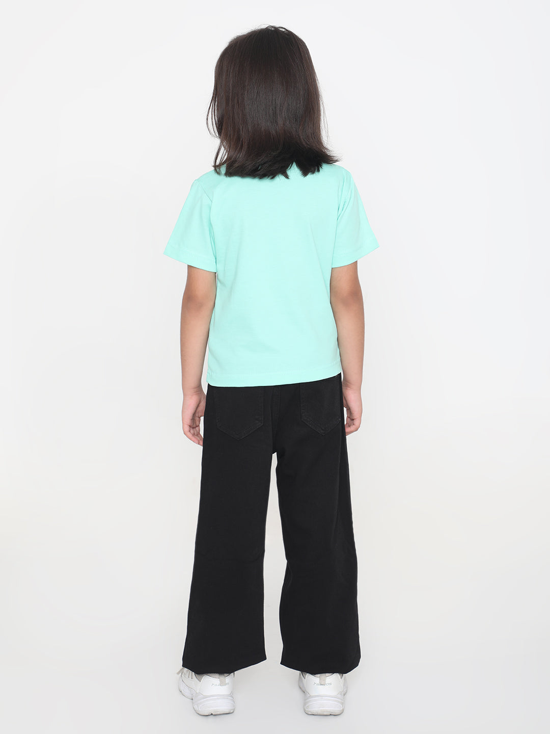 Kids Girls Pure Cotton Plain T-Shirt- Faltu.co