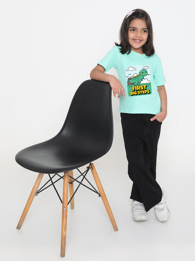 Kids Dinosaur First Big Steps T-shirt for Girls