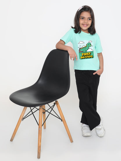 Kids Dinosaur First Big Steps T-shirt for Girls