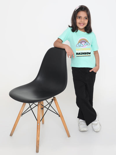 Rainbow Printed T-shirt for Kids Girls