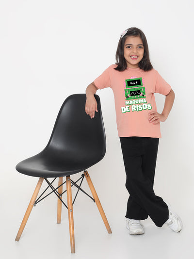 Kids Robot Maquina de Risos T-shirt for Girls
