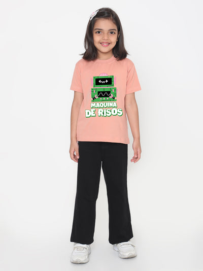 Kids Robot Maquina de Risos T-shirt for Girls
