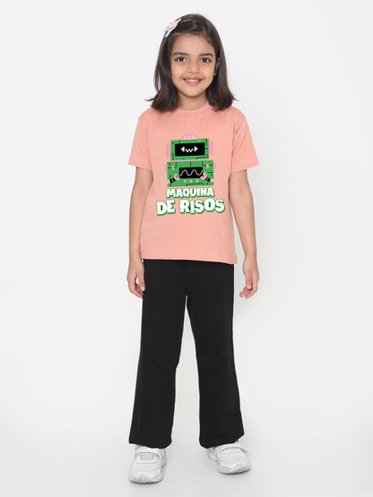 Kids Robot Maquina de Risos T-shirt for Girls