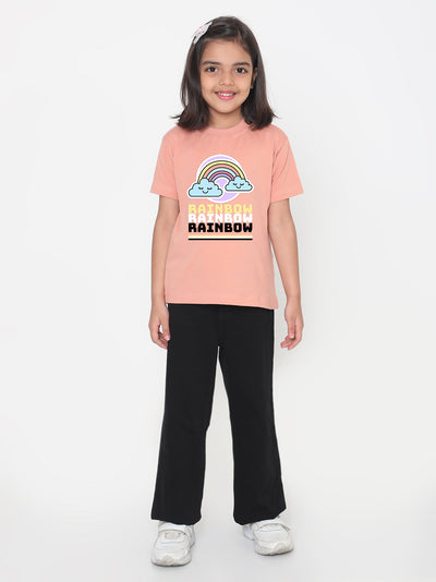 Rainbow Printed T-shirt for Kids Girls