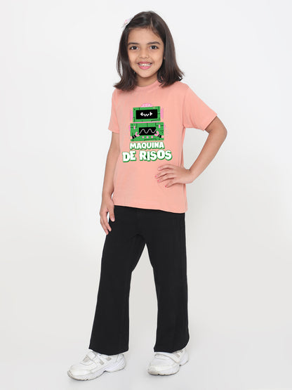 Kids Robot Maquina de Risos T-shirt for Girls