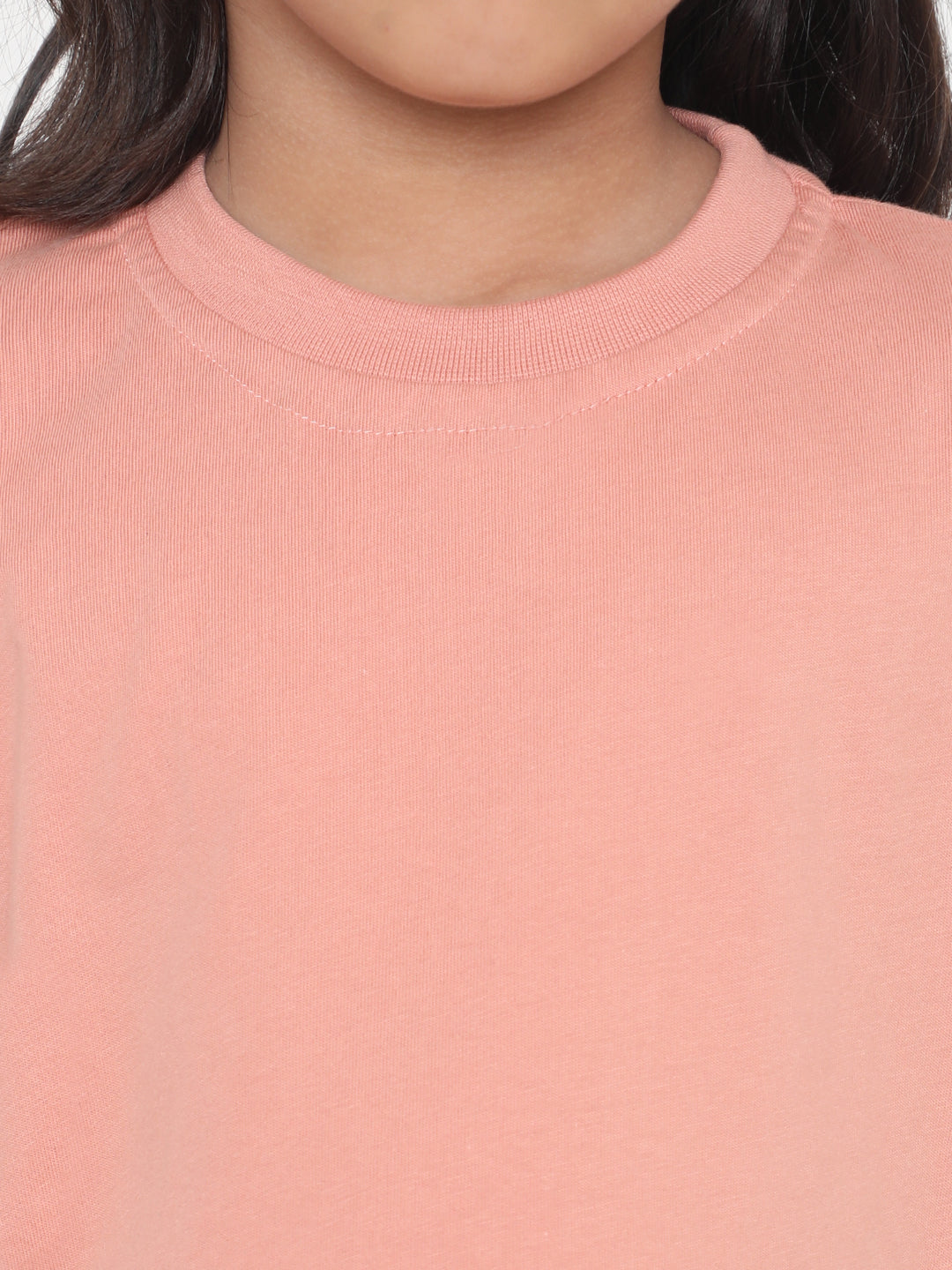 Kids Girls Pure Cotton Plain T-Shirt- Faltu.co