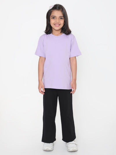 Kids Girls Pure Cotton Plain T-Shirt- Faltu.co