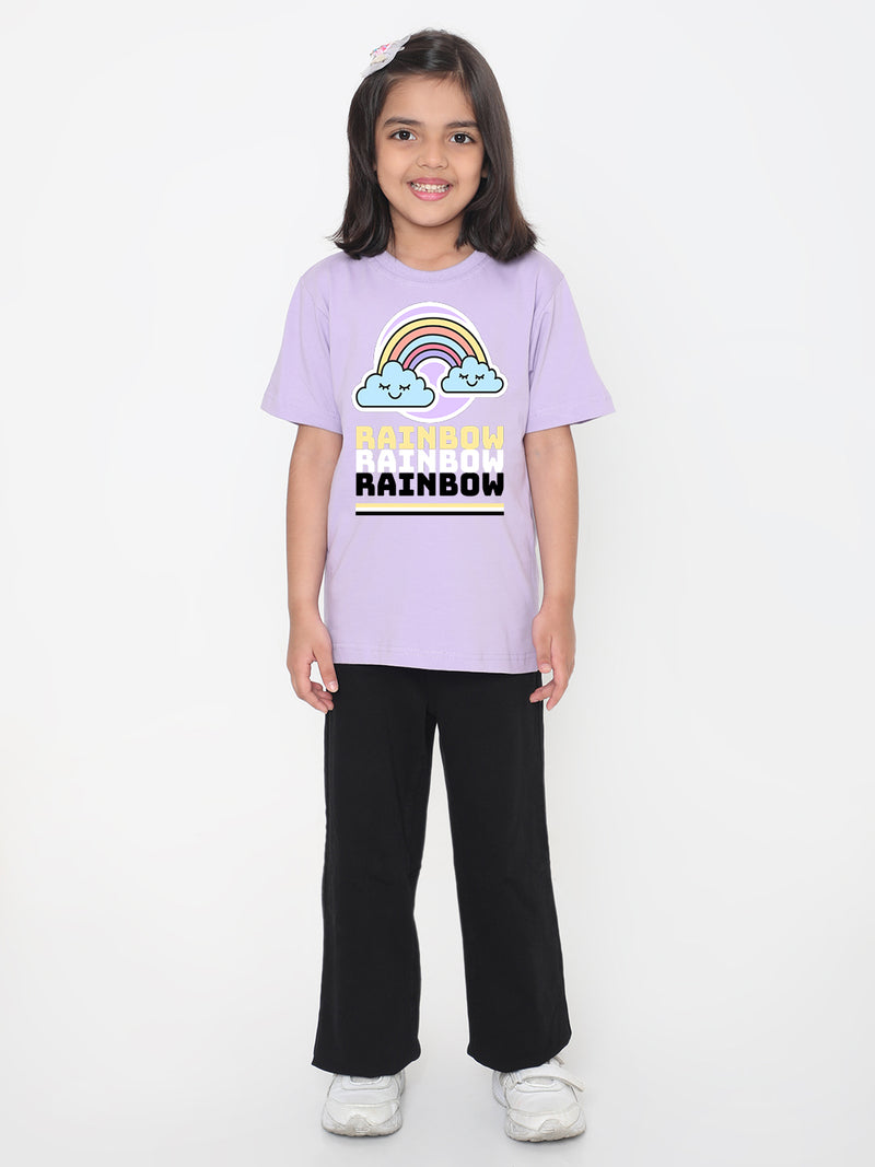 Rainbow Printed T-shirt for Kids Girls