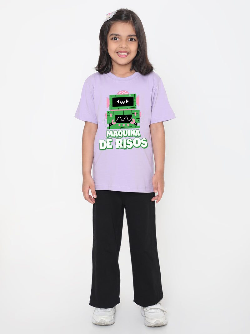 Kids Robot Maquina de Risos T-shirt for Girls
