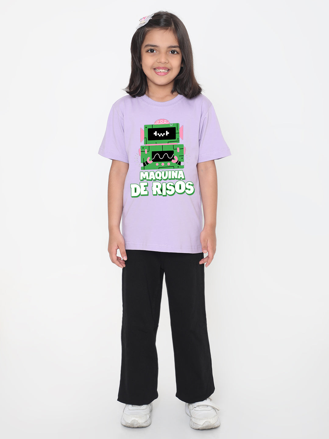 Kids Robot Maquina de Risos T-shirt for Girls