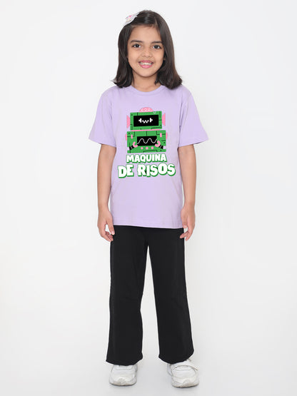 Kids Robot Maquina de Risos T-shirt for Girls