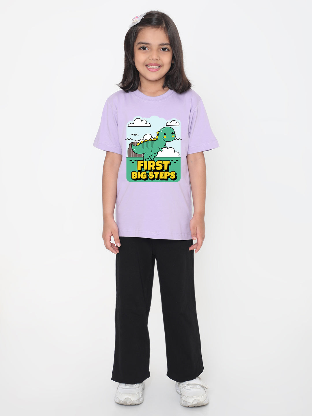 Kids Dinosaur First Big Steps T-shirt for Girls
