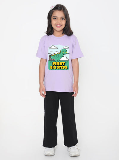Kids Dinosaur First Big Steps T-shirt for Girls