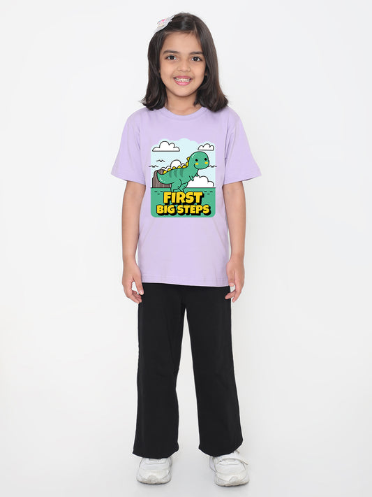 Kids Dinosaur First Big Steps T-shirt for Girls