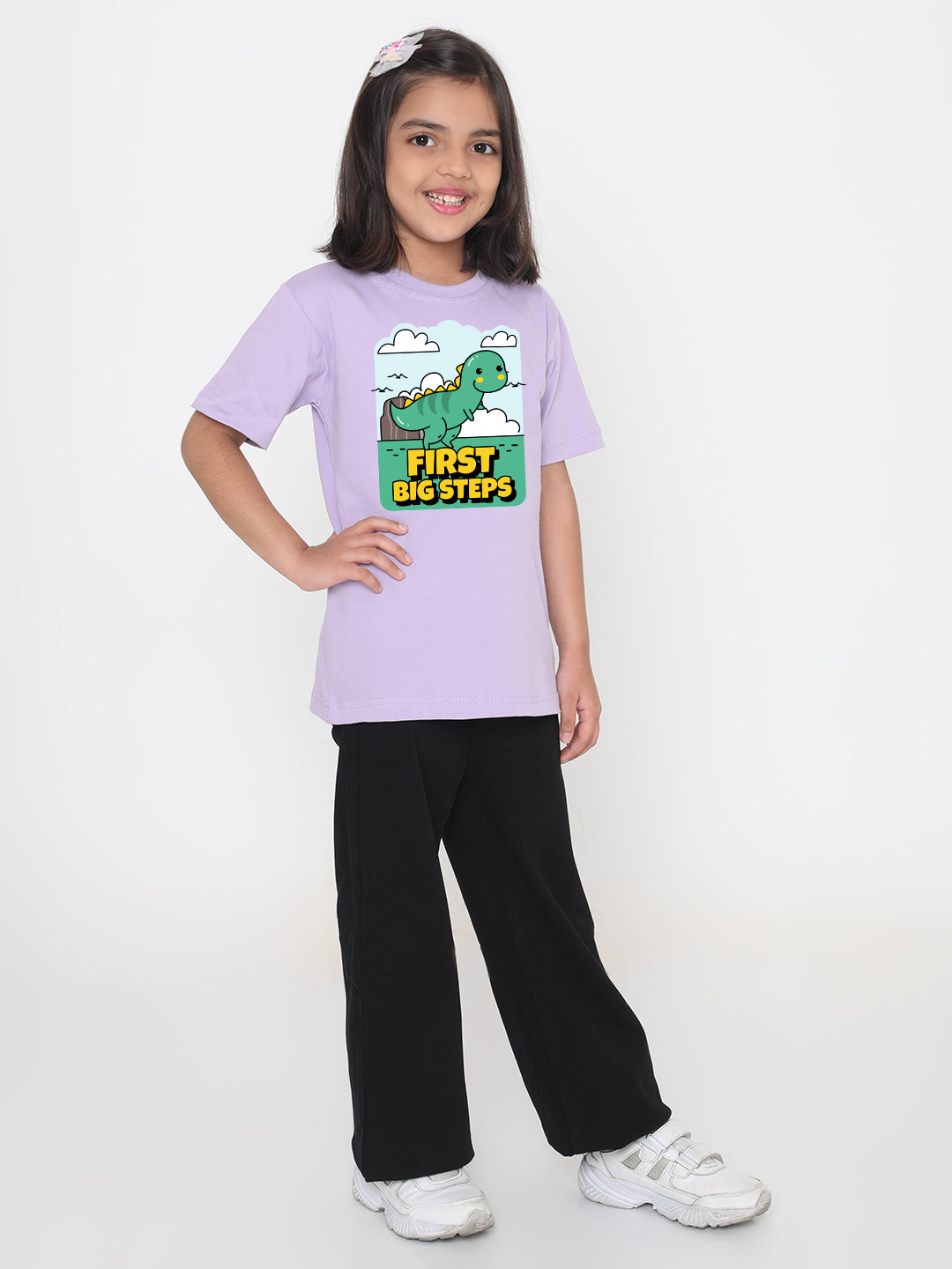Kids Dinosaur First Big Steps T-shirt for Girls