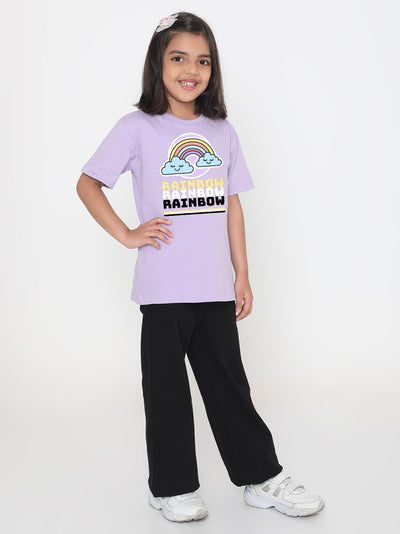 Rainbow Printed T-shirt for Kids Girls