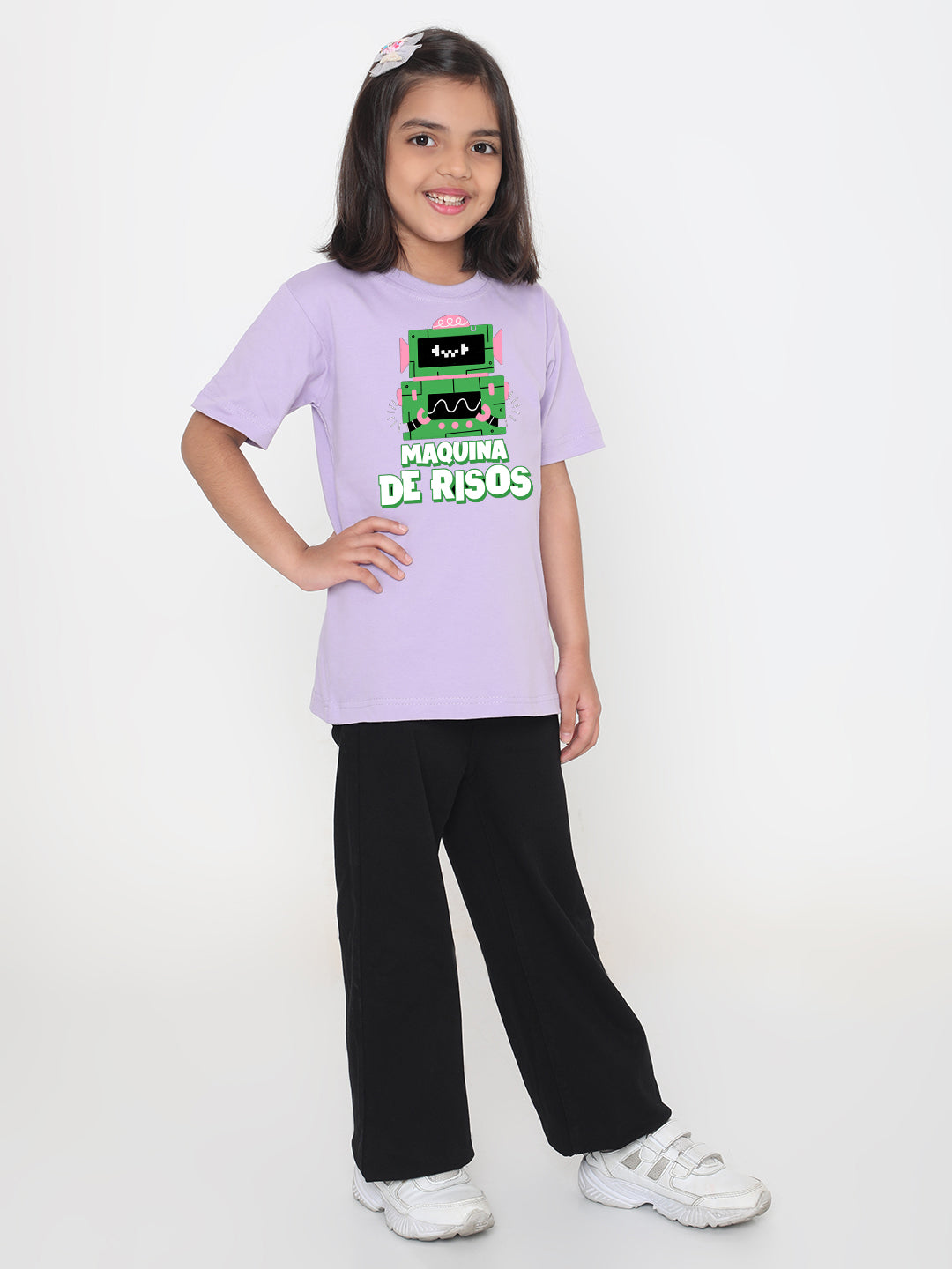 Kids Robot Maquina de Risos T-shirt for Girls