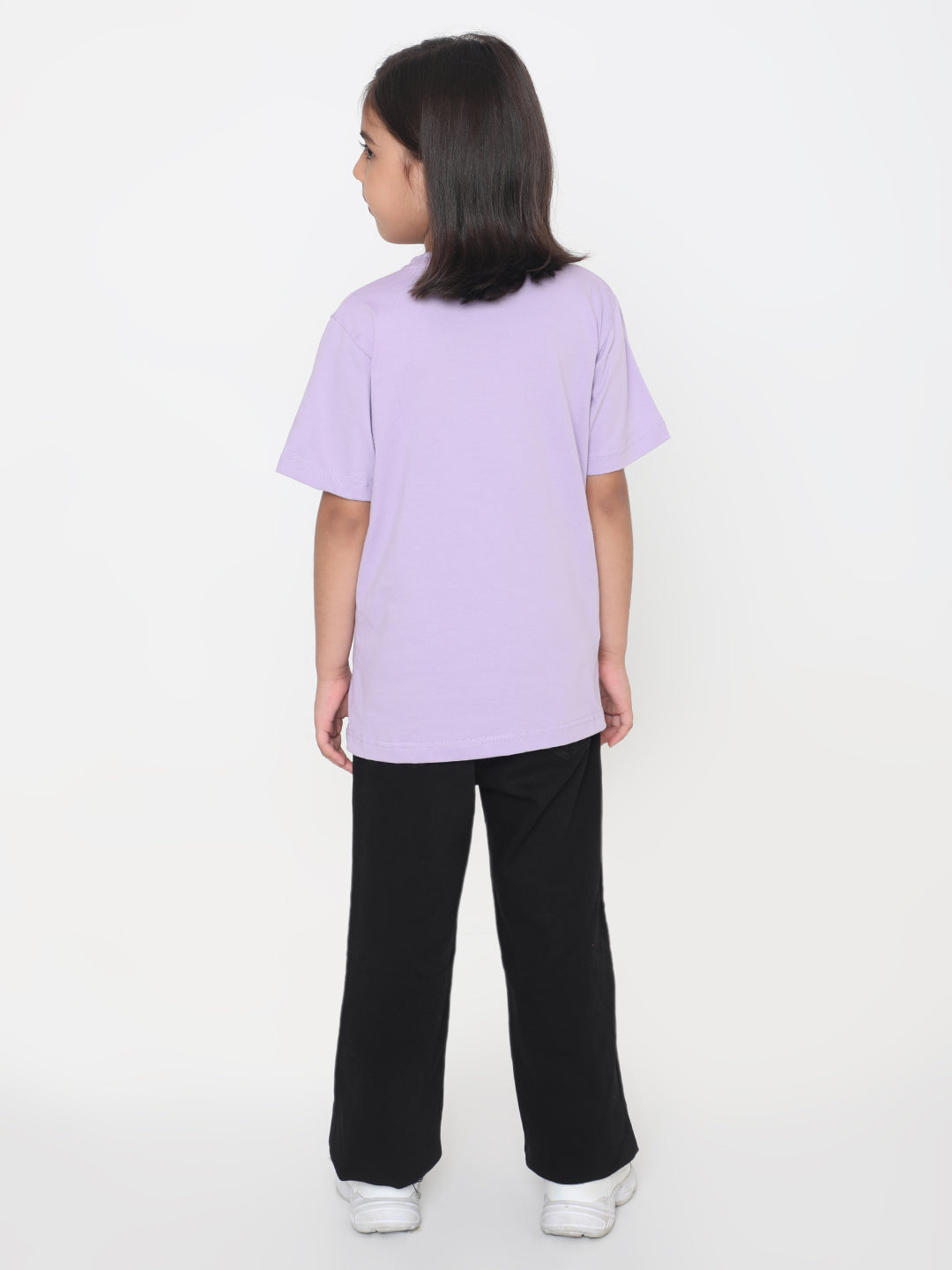 Kids Girls Pure Cotton Plain T-Shirt- Faltu.co