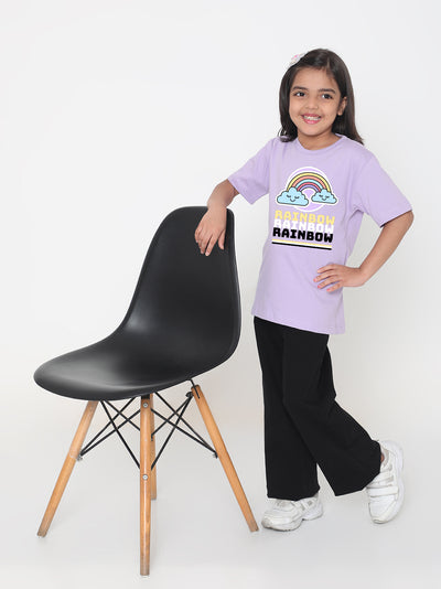 Rainbow Printed T-shirt for Kids Girls
