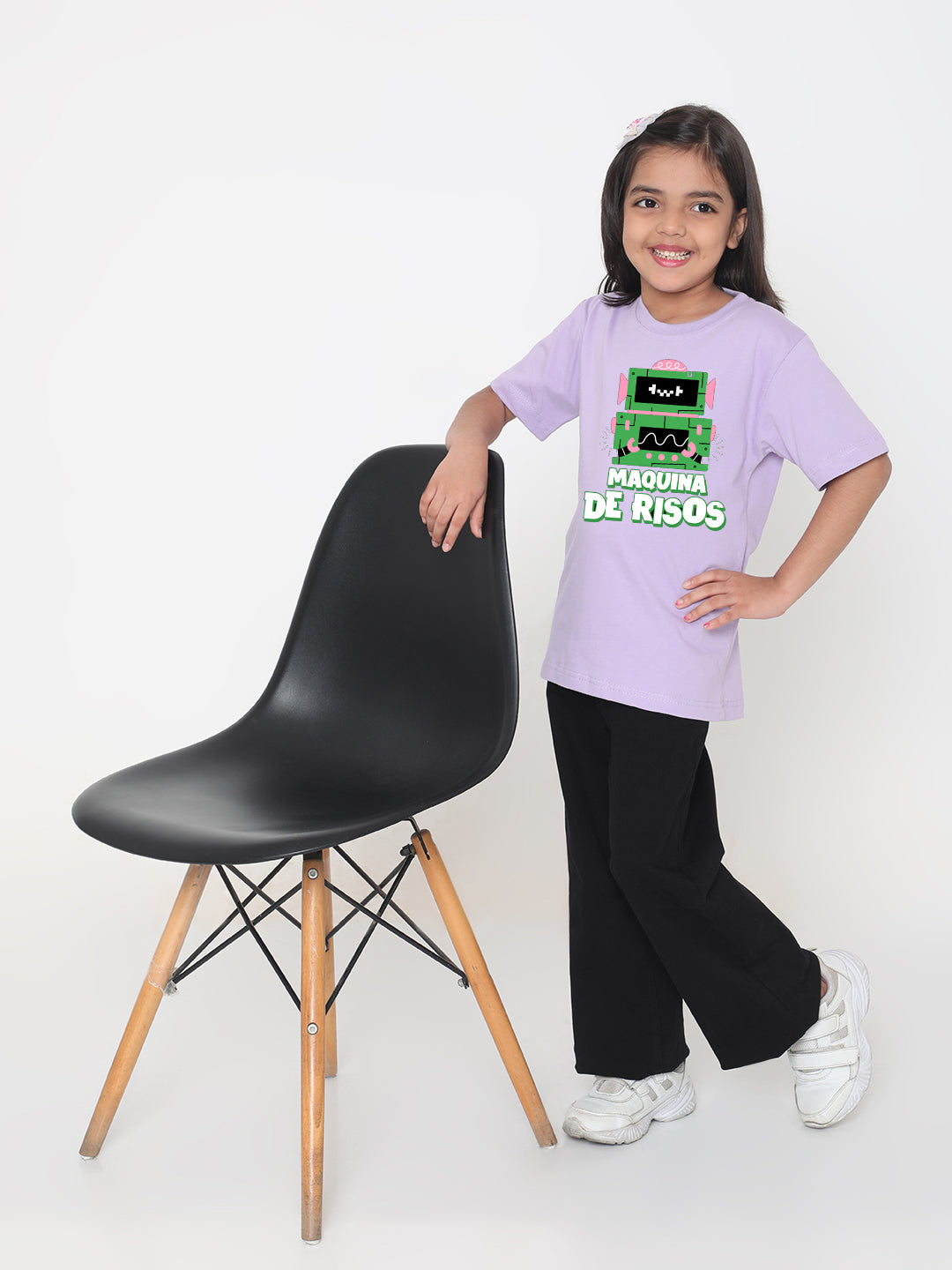 Kids Robot Maquina de Risos T-shirt for Girls