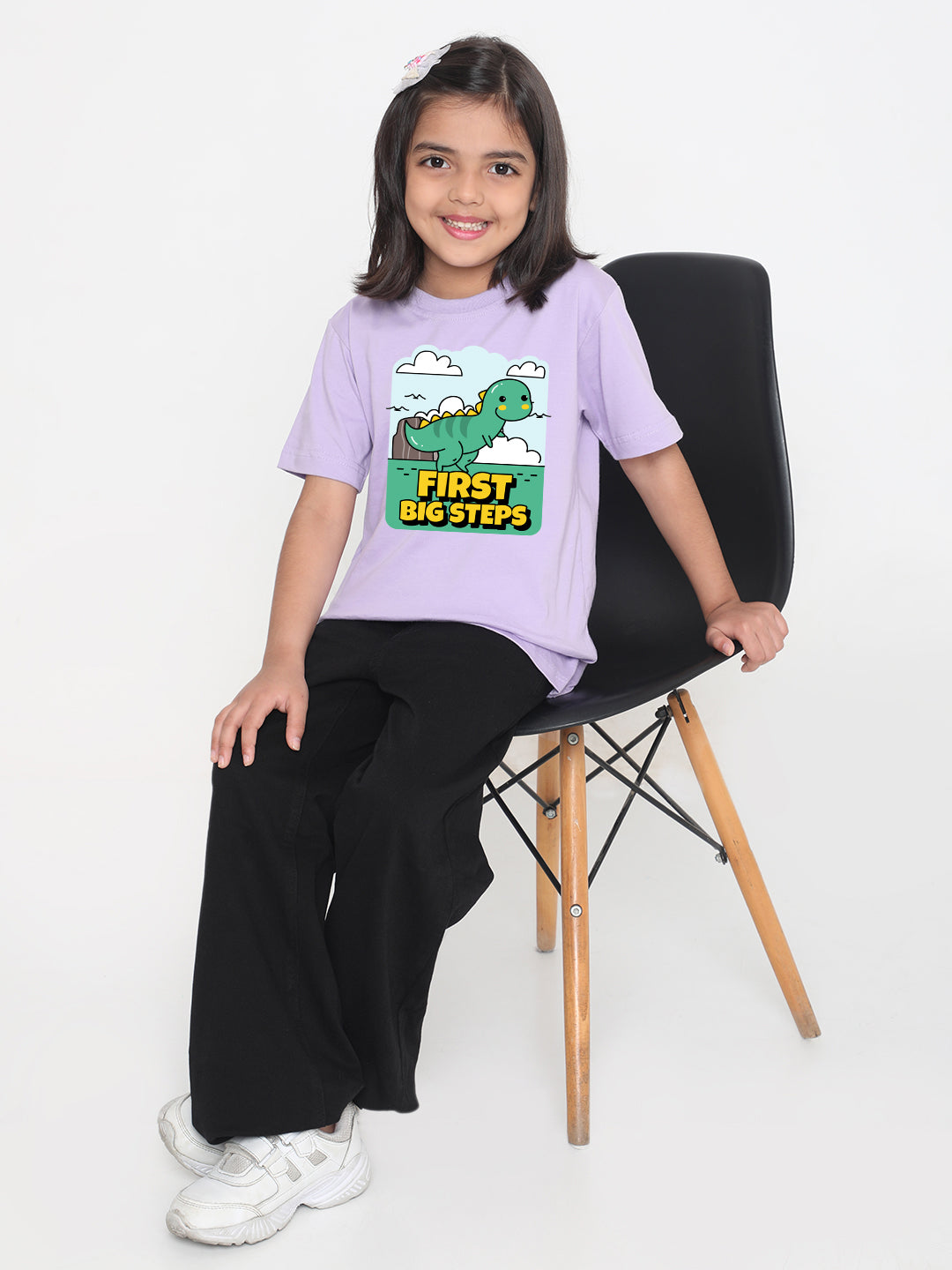 Kids Dinosaur First Big Steps T-shirt for Girls