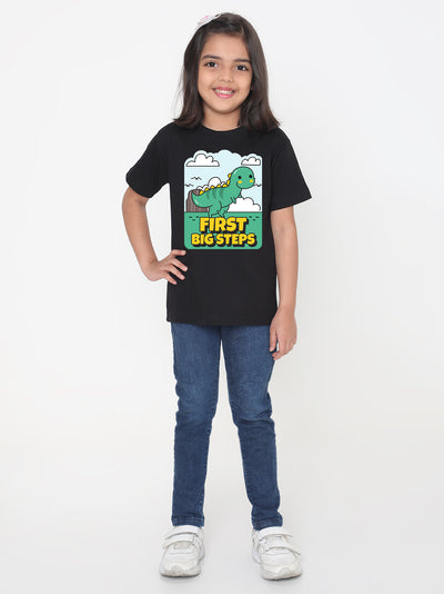 Kids Dinosaur First Big Steps T-shirt for Girls