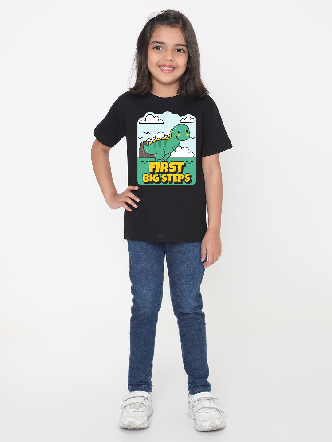 Kids Dinosaur First Big Steps T-shirt for Girls
