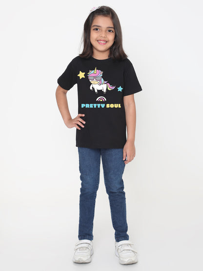Kids Pretty Soul Unicorn T-shirt for Girls