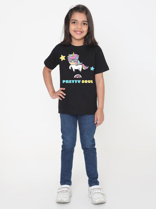 Kids Pretty Soul Unicorn T-shirt for Girls