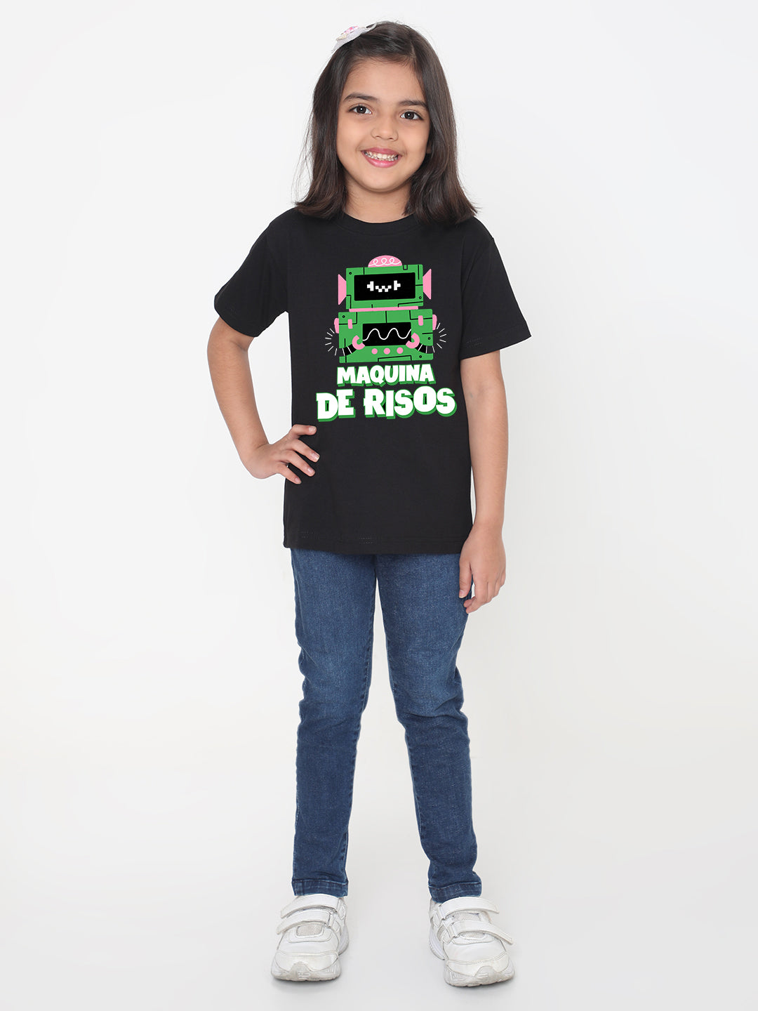 Kids Robot Maquina de Risos T-shirt for Girls