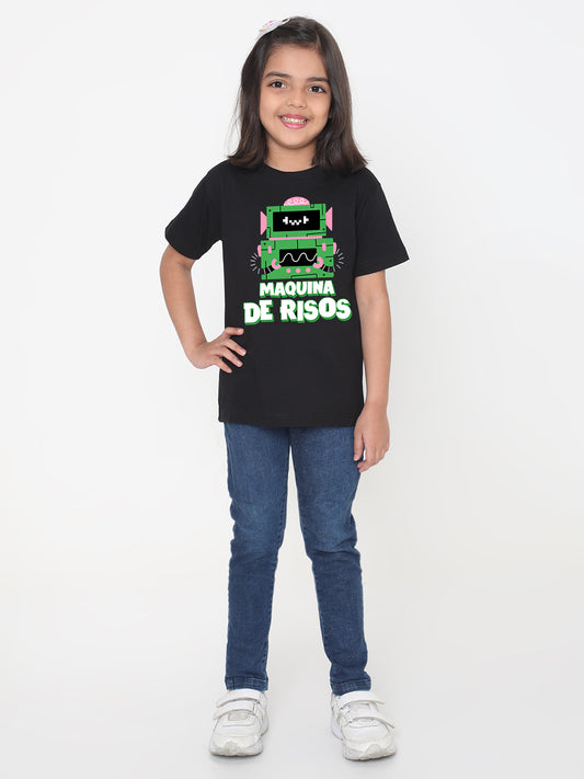 Kids Robot Maquina de Risos T-shirt for Girls