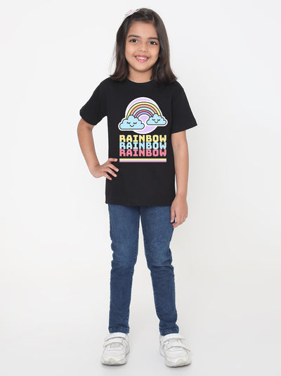 Rainbow Printed T-shirt for Kids Girls