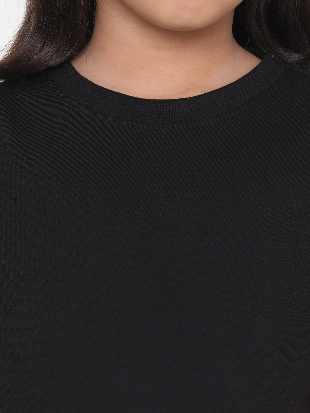 Kids Girls Pure Cotton Plain T-Shirt- Faltu.co