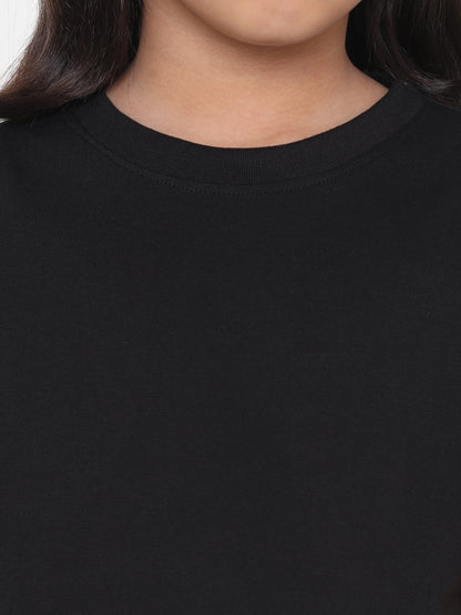 Kids Girls Pure Cotton Plain T-Shirt- Faltu.co