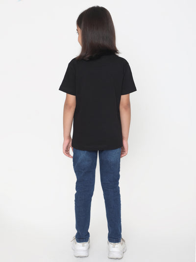 Kids Girls Pure Cotton Plain T-Shirt- Faltu.co