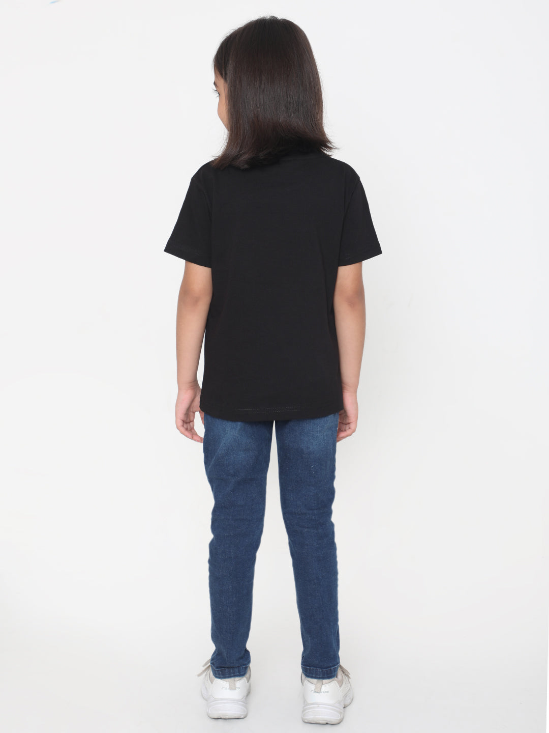 Kids Girls Pure Cotton Plain T-Shirt- Faltu.co