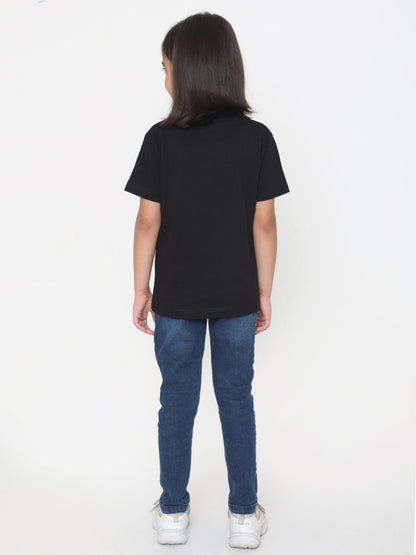 Kids Girls Pure Cotton Plain T-Shirt- Faltu.co