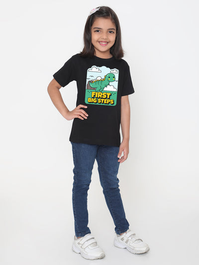 Kids Dinosaur First Big Steps T-shirt for Girls