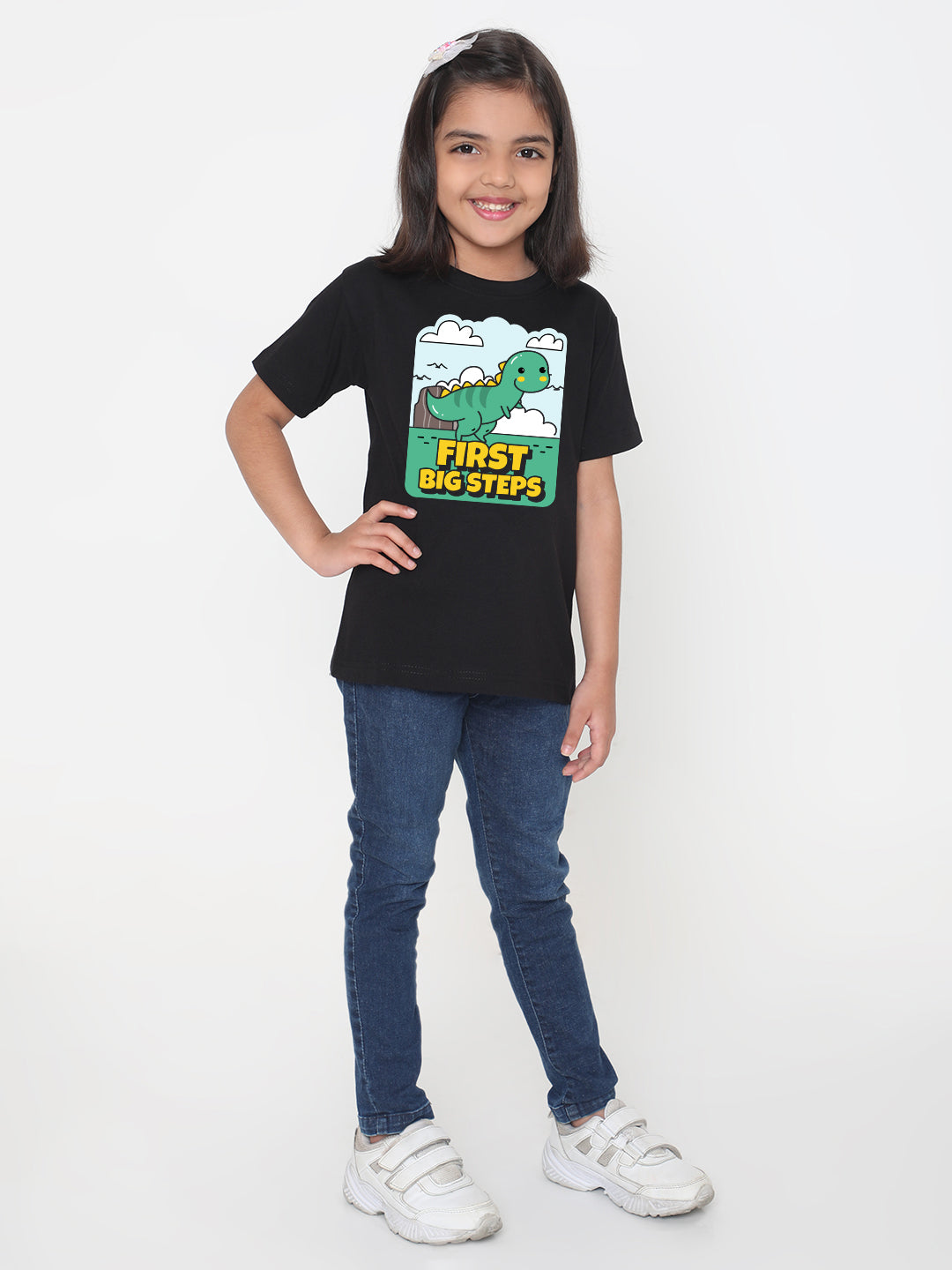 Kids Dinosaur First Big Steps T-shirt for Girls