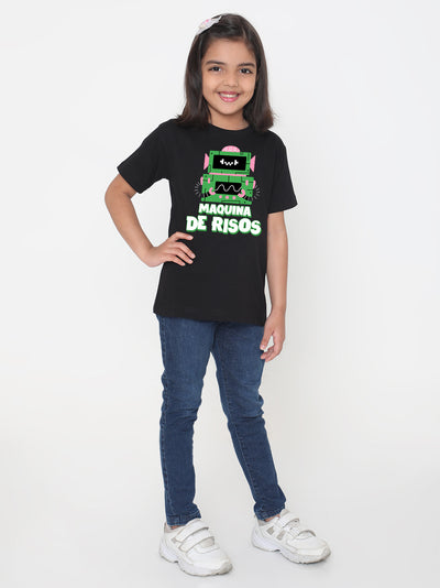Kids Robot Maquina de Risos T-shirt for Girls