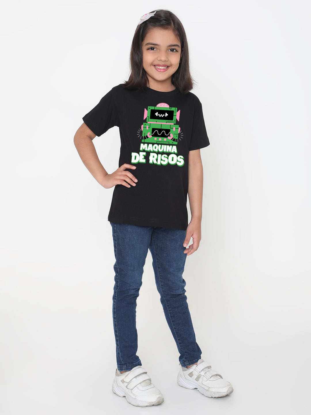 Kids Robot Maquina de Risos T-shirt for Girls