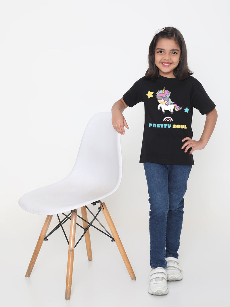 Kids Pretty Soul Unicorn T-shirt for Girls